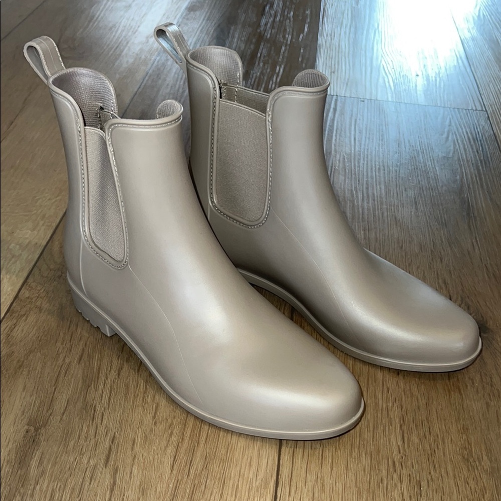 Beige Ankle Rain Boots